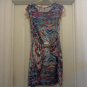 SEXY STRIPES SLINKY KNIT DRESS W METAL LG